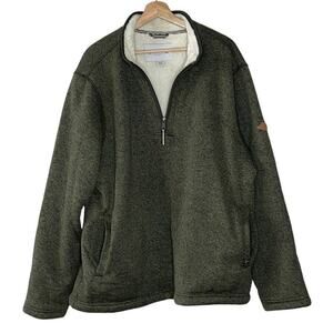 ORVIS MEN'S SHERPA LINED 1/4 ZIP PULLOVER‎ WITH  POCKETS SIZE XXL